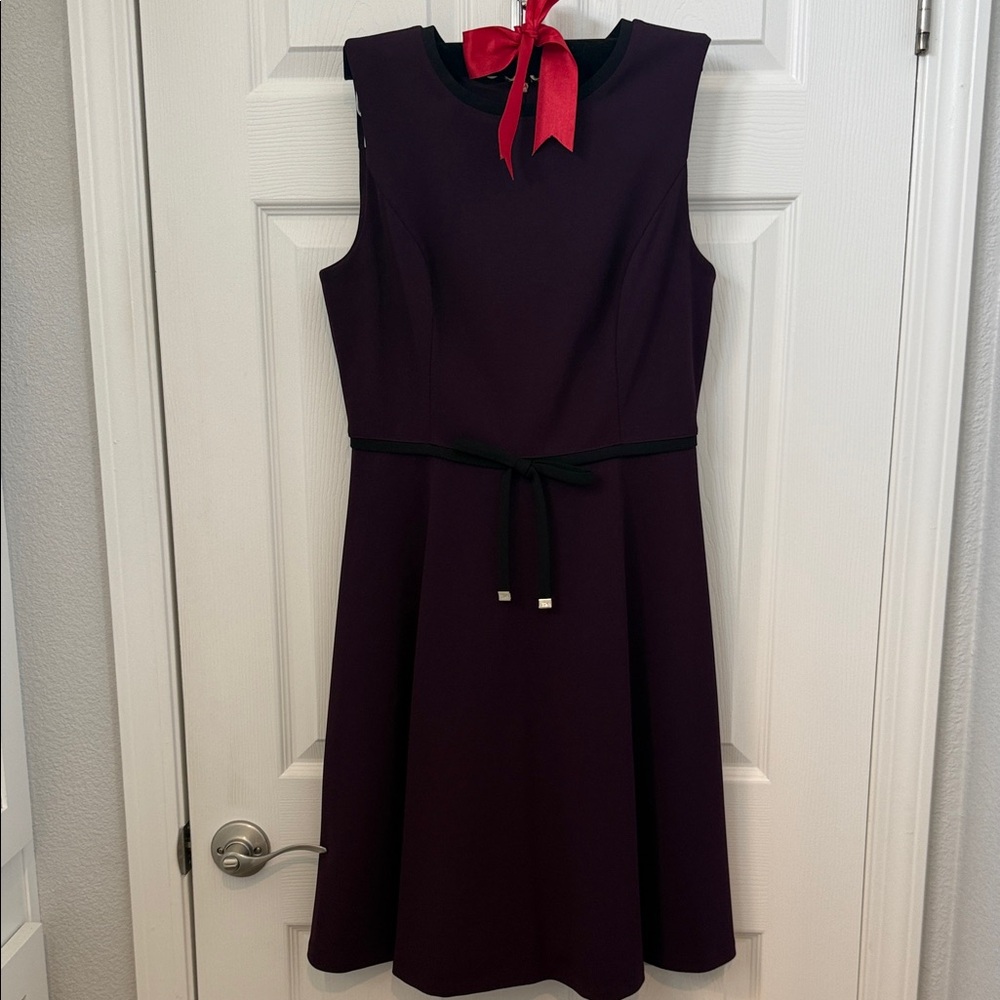 Tommy Hilfiger Elegant Purple and Black Sleeveless Dress